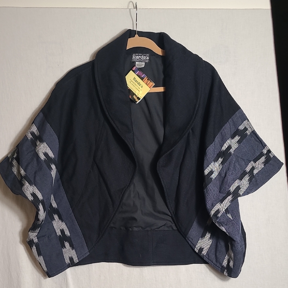 Narda's By Narda Capuyan NWT Black Gray Navy Ikat Lined Shug Size M/L